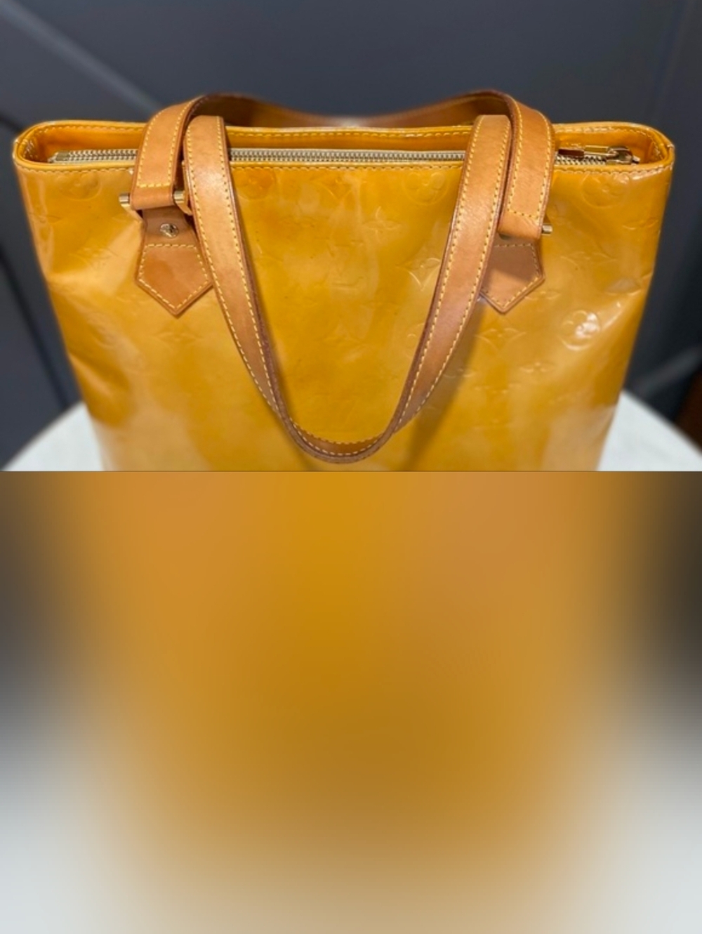 Authentic Louis Vuitton Yellow Monogram Vernis Houston Tote Bag - Picture 16 of 16
